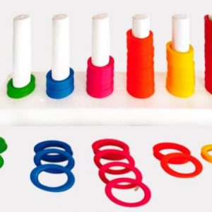 Ábaco vertical con 60 fichas