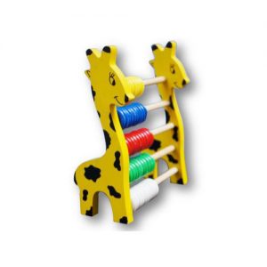 Ábaco Jirafa Horizontal Chico en Madera con 5 Filas