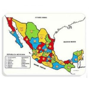 Resaque en Madera Republica Mexicana con Pija- Estados y Capitales